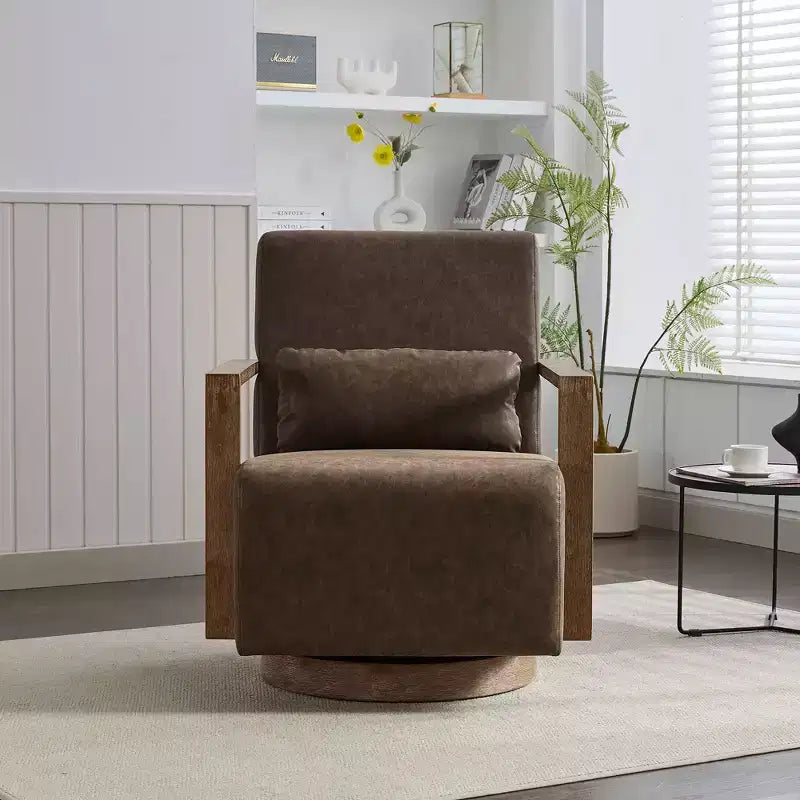 Poltrona Girevole a 360° con Rivestimento in Similpelle