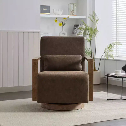 Poltrona Girevole a 360° con Rivestimento in Similpelle