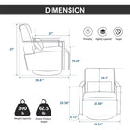 Poltrona Girevole a 360° con Rivestimento in Similpelle