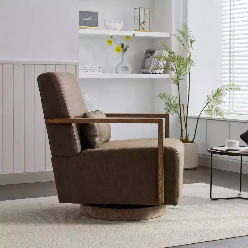 Poltrona Girevole a 360° con Rivestimento in Similpelle