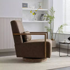 Poltrona Girevole a 360° con Rivestimento in Similpelle