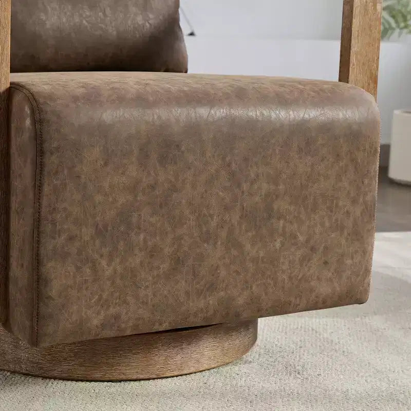 Poltrona Girevole a 360° con Rivestimento in Similpelle