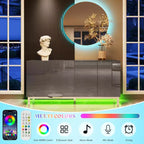 Credenza moderna con luci LED a finitura lucida