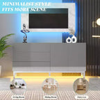 Credenza moderna con luci LED a finitura lucida