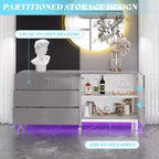 Credenza moderna con luci LED a finitura lucida