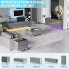 Credenza moderna con luci LED a finitura lucida