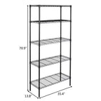 Scaffale metallico a 5 ripiani, larghezza 89,99 cm