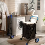 Carrello Spesa Pieghevole con Fodera Rimovibile – Blu