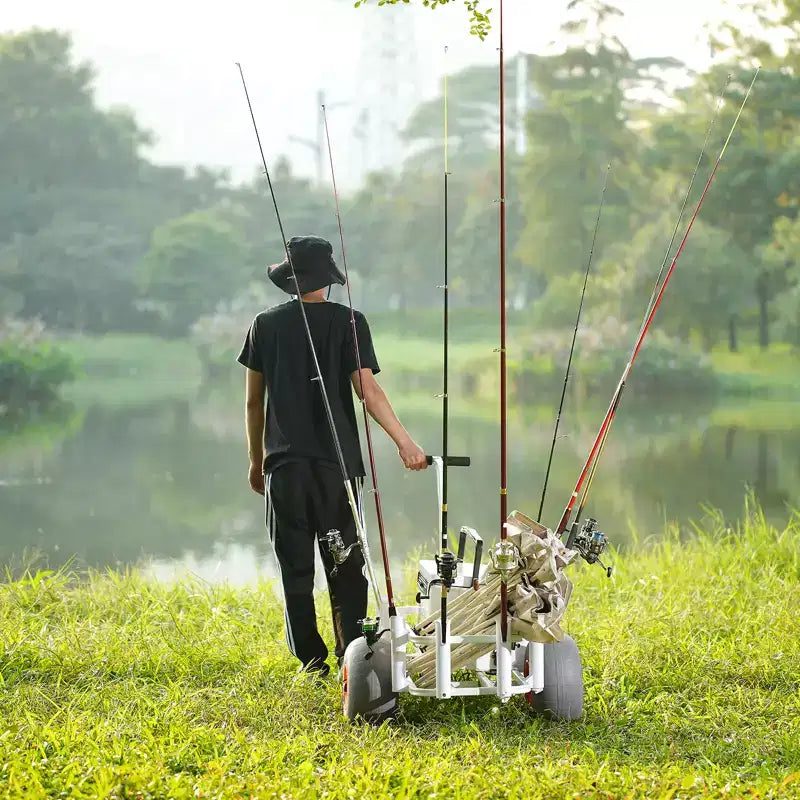 Carrello da pesca da spiaggia con ruote da 13 pollici – capacità 136 kg, telaio in alluminio