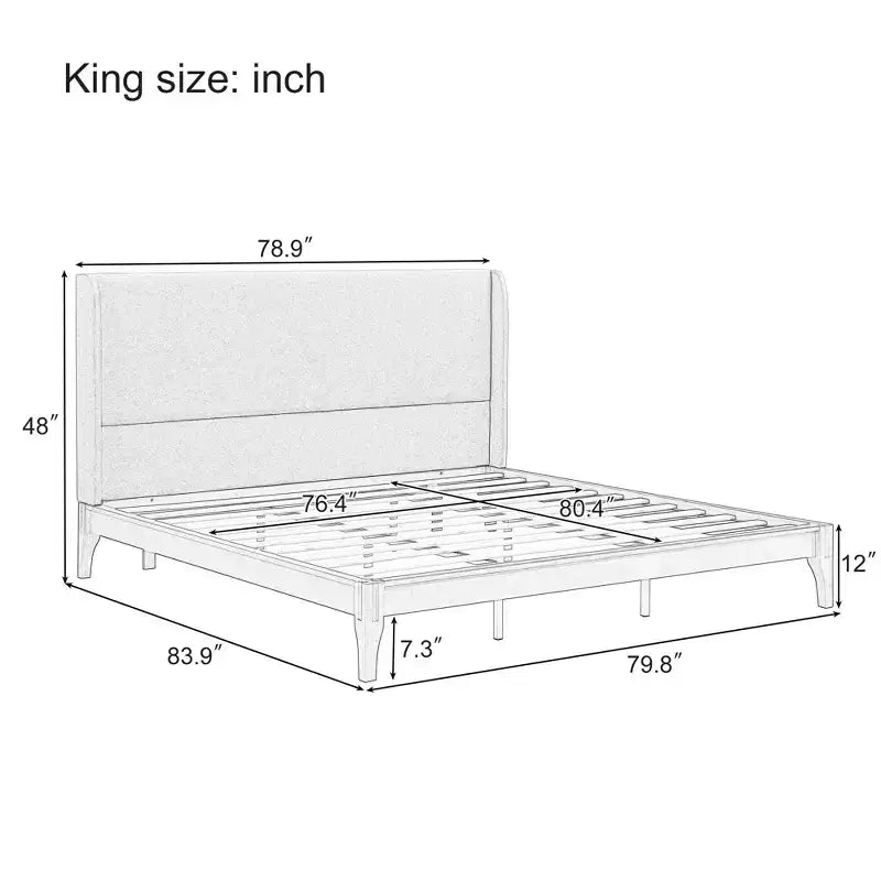 Struttura letto in bambù con testiera imbottita – King & Queen