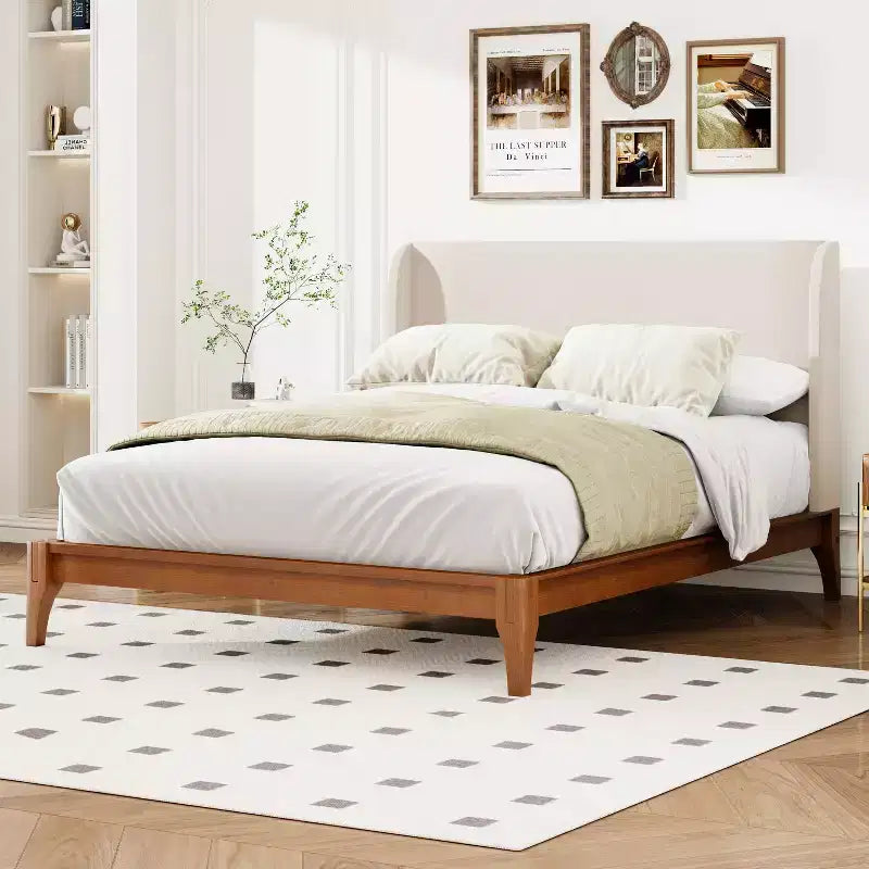 Struttura letto in bambù con testiera imbottita – King & Queen