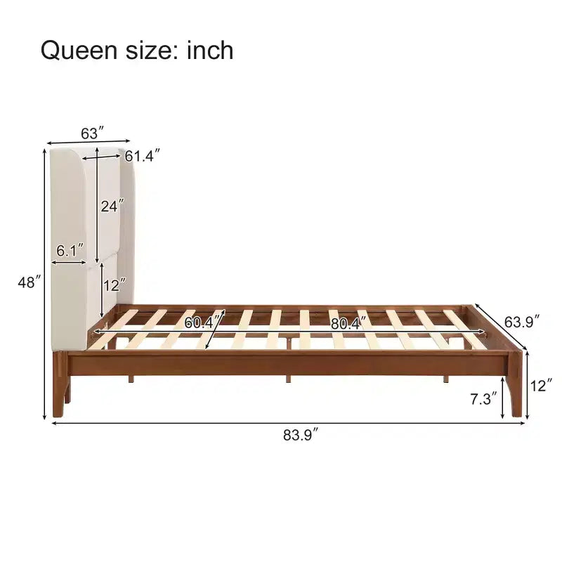 Struttura letto in bambù con testiera imbottita – King & Queen