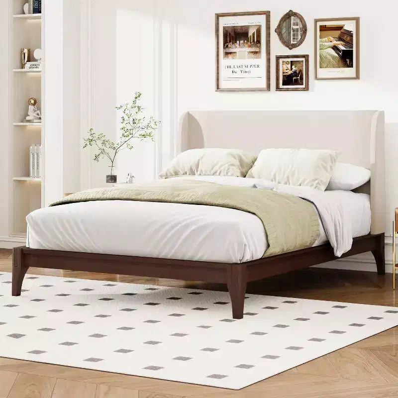Struttura letto in bambù con testiera imbottita – King & Queen