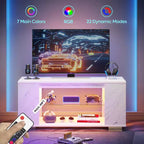 Mobile TV lucido da 47 pollici con luci LED e ripiani aperti