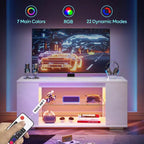 Mobile TV lucido da 47 pollici con luci LED e ripiani aperti