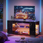 Mobile TV lucido da 47 pollici con luci LED e ripiani aperti