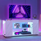 Mobile TV lucido da 47 pollici con luci LED e ripiani aperti