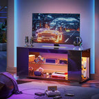 Mobile TV lucido da 47 pollici con luci LED e ripiani aperti