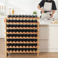 Portabottiglie da vino in bambù da 72 bottiglie – Espositore modulare a pavimento a 8 livelli