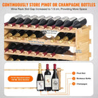 Portabottiglie da vino in bambù da 72 bottiglie – Espositore modulare a pavimento a 8 livelli