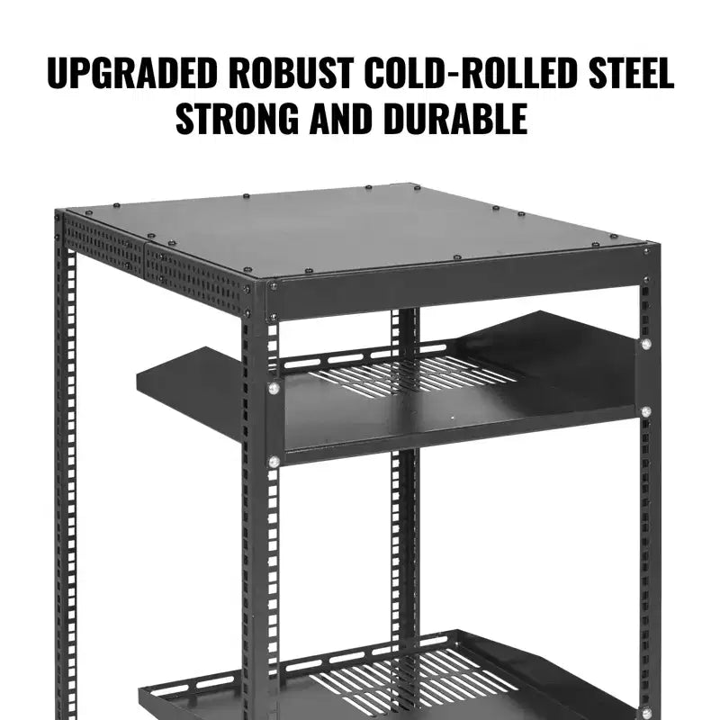 Armadio rack server open frame 15U – Profondità regolabile 23"–40", capacità 500 libbre