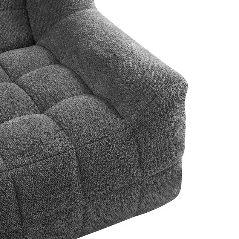 Divanetto a due posti in velluto trapuntato con schiuma a compressione, 64.5"