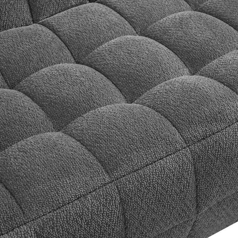 Divanetto a due posti in velluto trapuntato con schiuma a compressione, 64.5"
