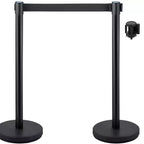 VEVOR Crowd Control Stanchions,6-Pack Crowd Control Barriers with 3PCS 6.5FT Retractable Belt, Stanchion Posts Queue Pole,Black