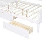 Letto a piattaforma a forma di casa a grandezza naturale con luci LED e vano portaoggetti