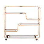 Maylynn Art Deco Mirrored Bar Cart - Gold - SEI