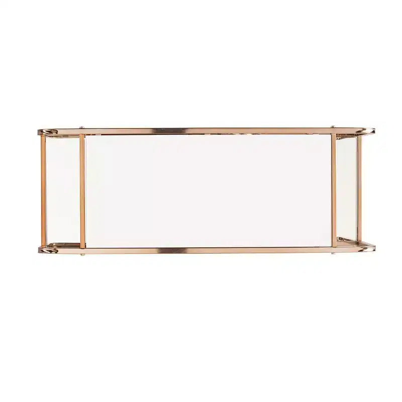 Carrello Bar Art Déco Specchiato con Ruote Bloccabili – Finitura Oro