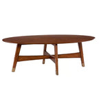 Tavolino da caffè ovale Mid-Century Modern – Marrone
