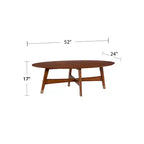 Tavolino da caffè ovale Mid-Century Modern – Marrone