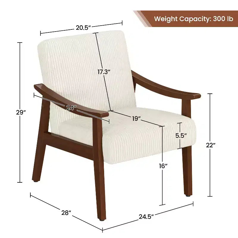 Poltrona d'accento in velluto a coste stile Mid-Century