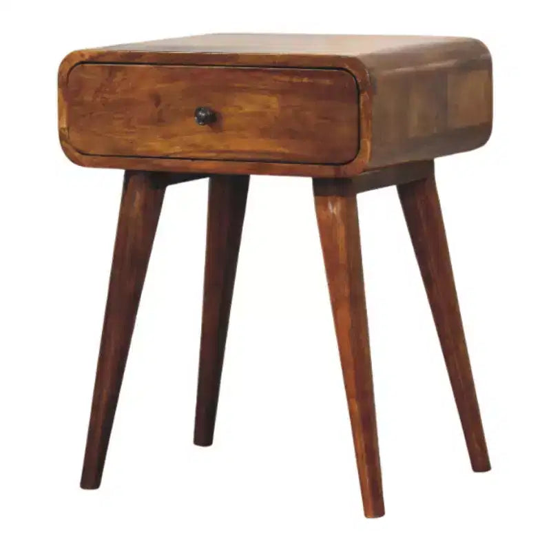 Comodino con cassetto in legno massello – 56 cm