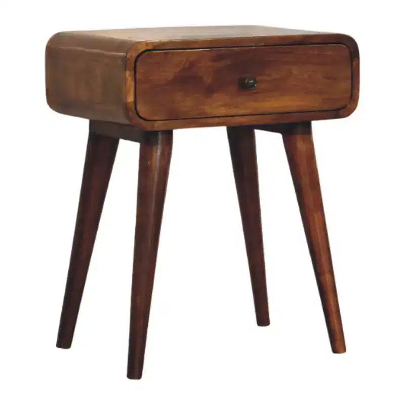 Comodino con cassetto in legno massello – 56 cm