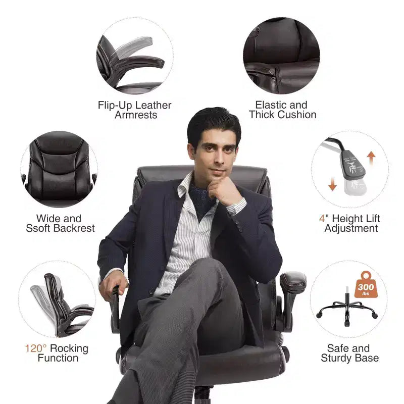 Sedia da ufficio ergonomica con braccioli ribaltabili e supporto lombare