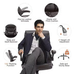 Sedia da ufficio ergonomica con braccioli ribaltabili e supporto lombare