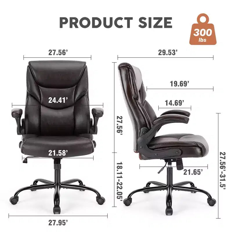 Sedia da ufficio ergonomica con braccioli ribaltabili e supporto lombare