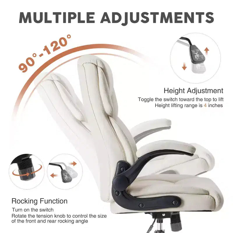 Sedia da ufficio ergonomica con braccioli ribaltabili e supporto lombare