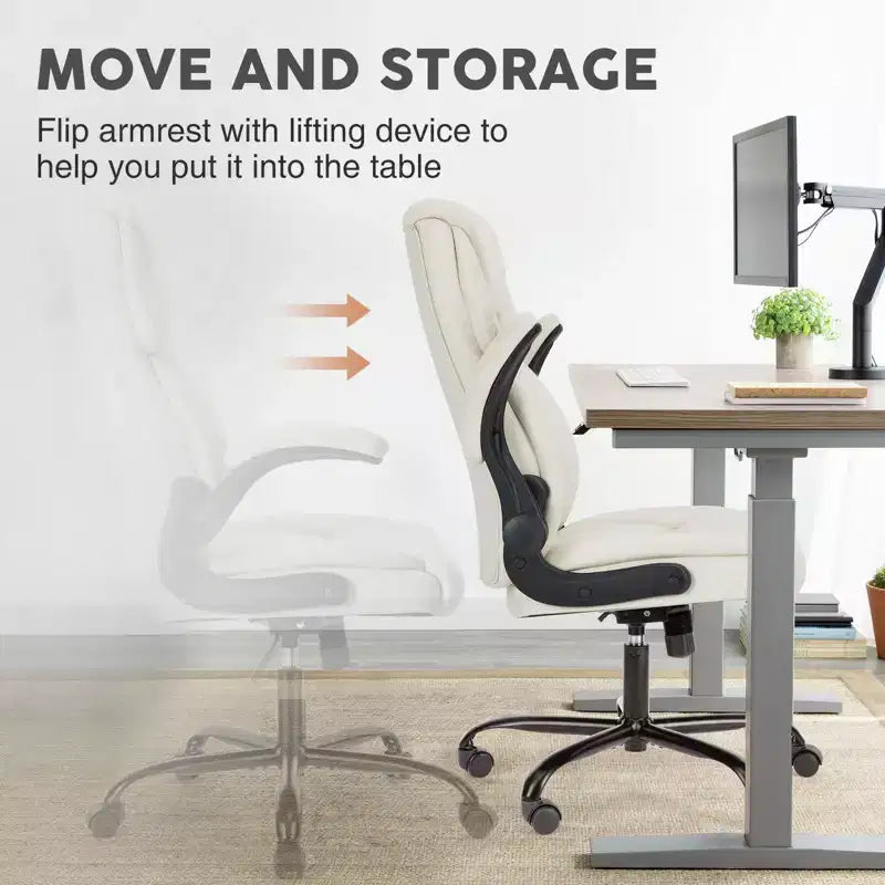 Sedia da ufficio ergonomica con braccioli ribaltabili e supporto lombare