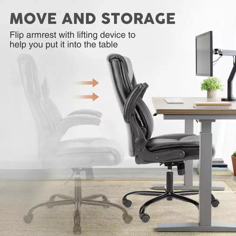 Sedia da ufficio ergonomica con braccioli ribaltabili e supporto lombare
