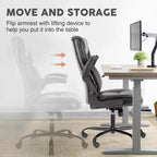 Sedia da ufficio ergonomica con braccioli ribaltabili e supporto lombare