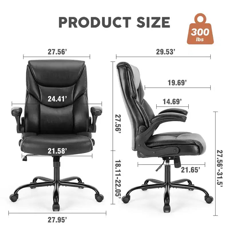 Sedia da ufficio ergonomica con braccioli ribaltabili e supporto lombare
