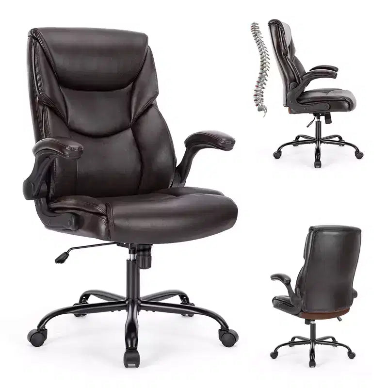 Sedia da ufficio ergonomica con braccioli ribaltabili e supporto lombare