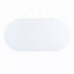 Tavolino Ovale con Cassetto – 120 cm, Bianco Lucido & Gambe in Metallo Dorato