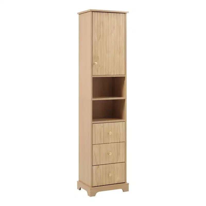 Mobiletto bagno a colonna da 172 cm con cassetti e ripiano regolabile