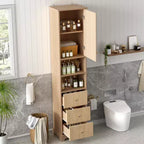 Mobiletto bagno a colonna da 172 cm con cassetti e ripiano regolabile