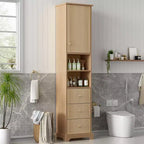 Mobiletto bagno a colonna da 172 cm con cassetti e ripiano regolabile