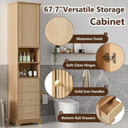 Mobiletto bagno a colonna da 172 cm con cassetti e ripiano regolabile